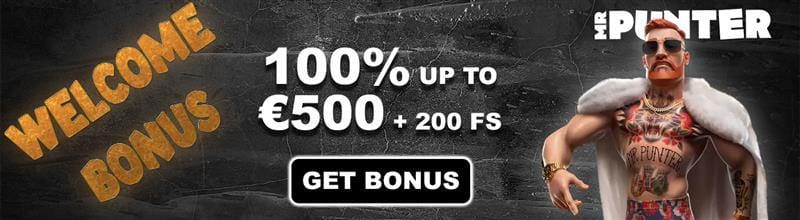 Mr Punter Casino Offer - 100% Bonus to €500 + 200 Free Spins for Arab Players
